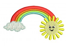 Stickdatei - Regenbogen Sonne